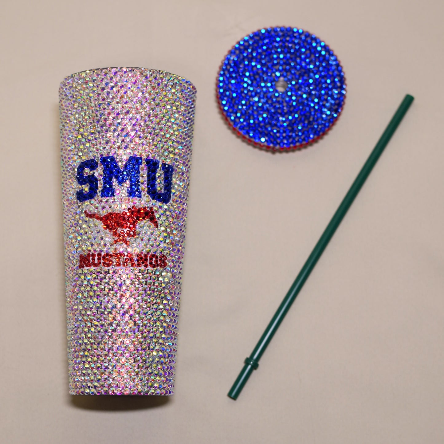 24oz SMU (Southern Methodist University) Bling Cup