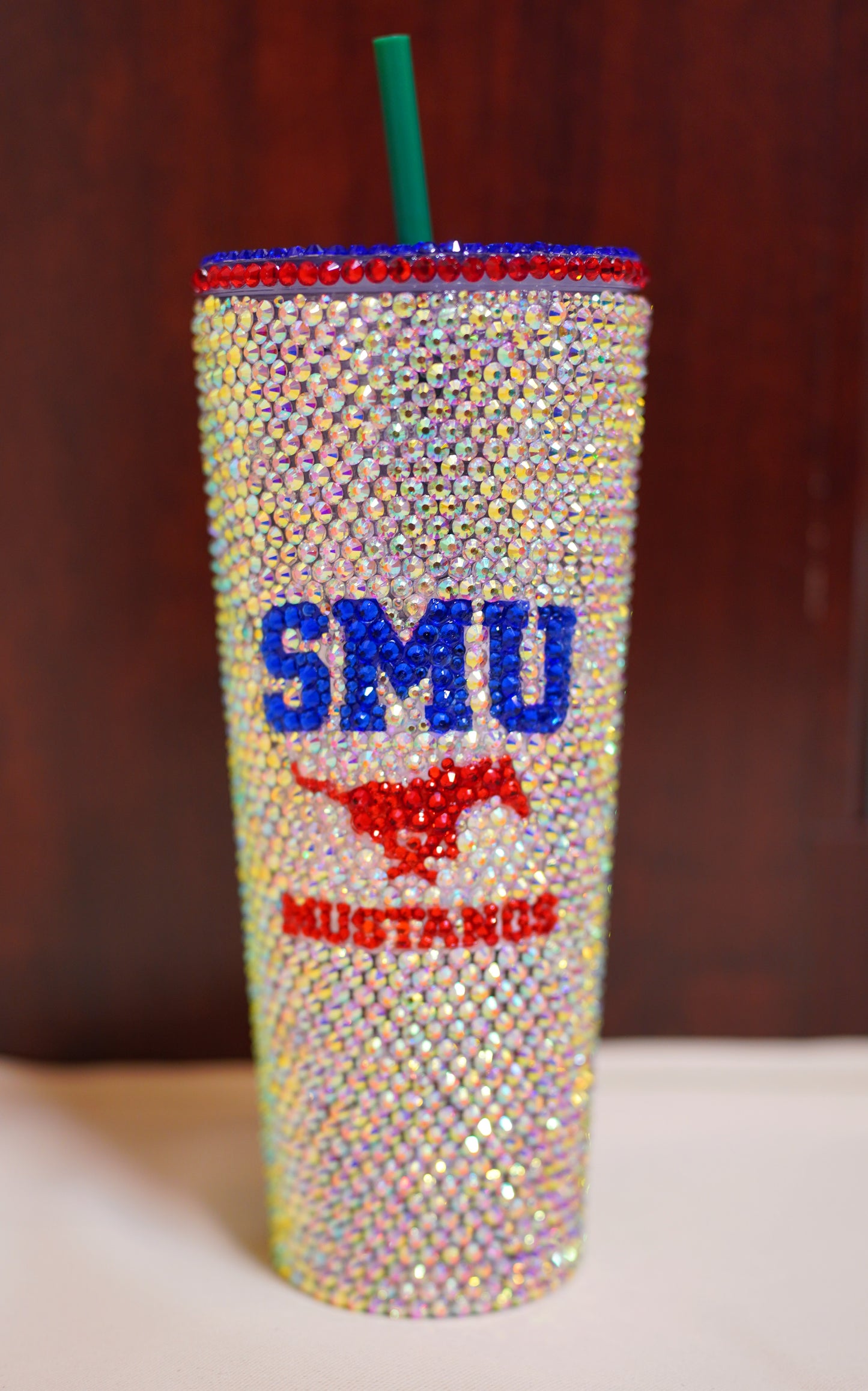 24oz SMU (Southern Methodist University) Bling Cup